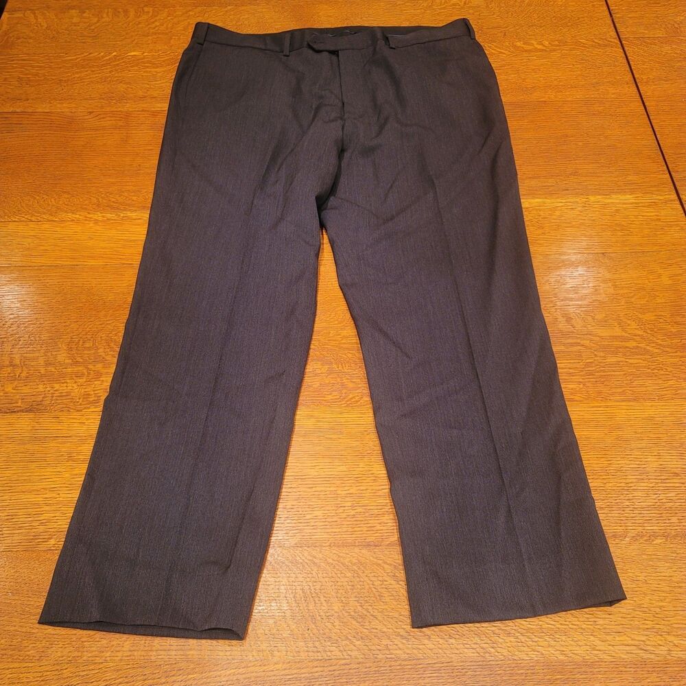 Brooks Brothers Madison 100% Wool Pants 42x30 Charcoal Grey Flat Front